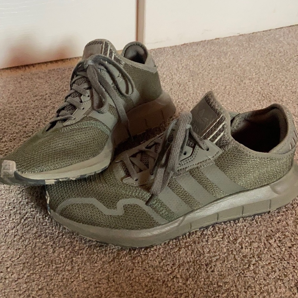 Olive green Adidas shoes, size 11